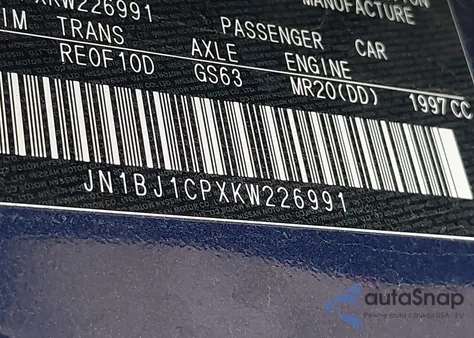 2019 Nissan Rogue Sport Sl из США, поврежденный, VIN JN1BJ1CPXKW226991